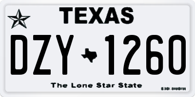 TX license plate DZY1260