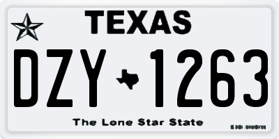 TX license plate DZY1263