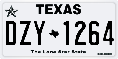 TX license plate DZY1264