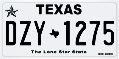 TX license plate DZY1275