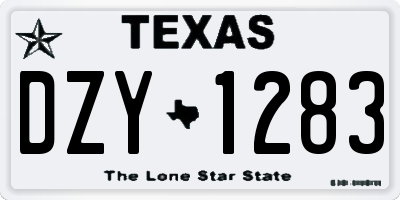 TX license plate DZY1283