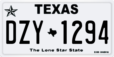 TX license plate DZY1294