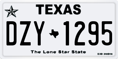 TX license plate DZY1295