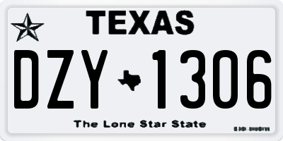 TX license plate DZY1306