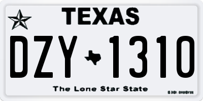 TX license plate DZY1310