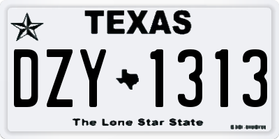 TX license plate DZY1313