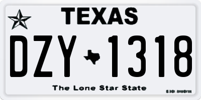 TX license plate DZY1318