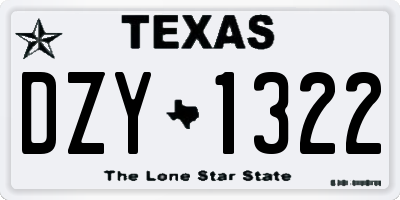 TX license plate DZY1322