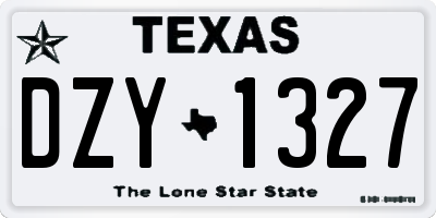 TX license plate DZY1327