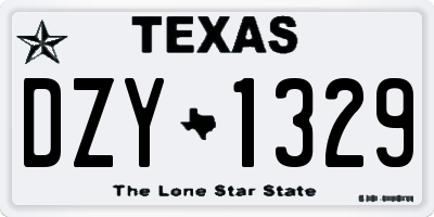 TX license plate DZY1329