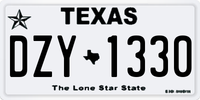 TX license plate DZY1330