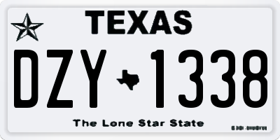 TX license plate DZY1338
