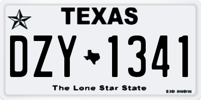TX license plate DZY1341