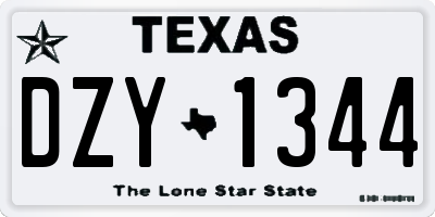 TX license plate DZY1344