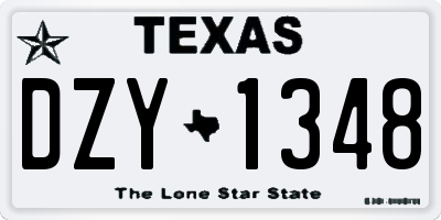 TX license plate DZY1348