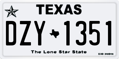 TX license plate DZY1351