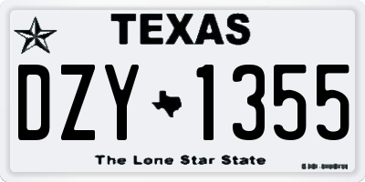 TX license plate DZY1355