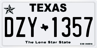 TX license plate DZY1357