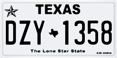 TX license plate DZY1358