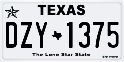 TX license plate DZY1375