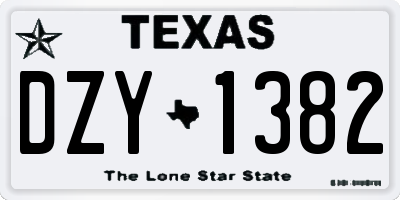 TX license plate DZY1382