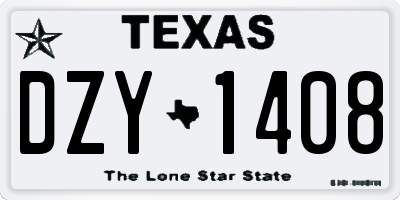 TX license plate DZY1408