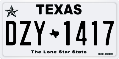 TX license plate DZY1417