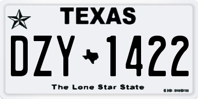 TX license plate DZY1422