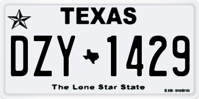 TX license plate DZY1429