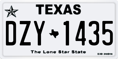 TX license plate DZY1435