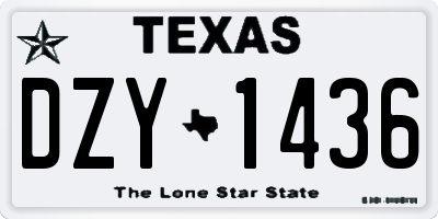 TX license plate DZY1436