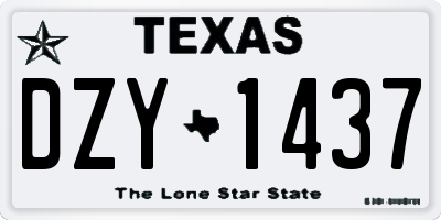 TX license plate DZY1437