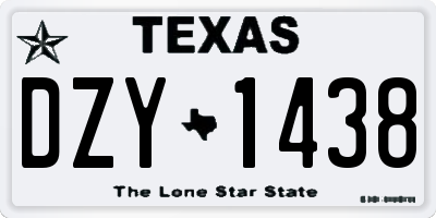 TX license plate DZY1438