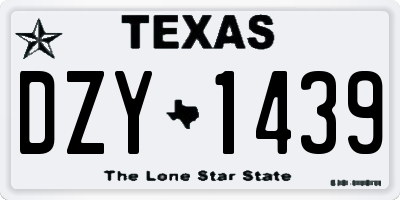 TX license plate DZY1439