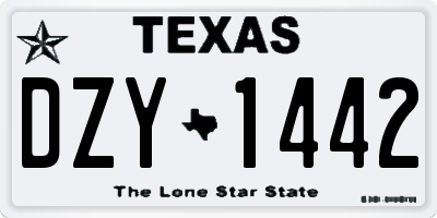 TX license plate DZY1442