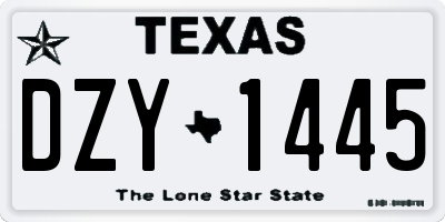 TX license plate DZY1445