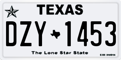 TX license plate DZY1453