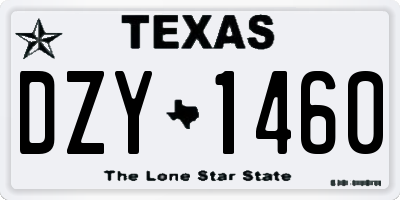 TX license plate DZY1460