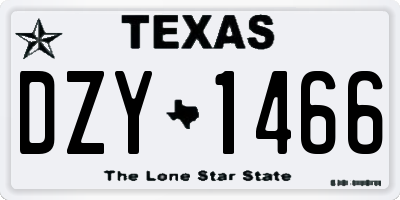 TX license plate DZY1466