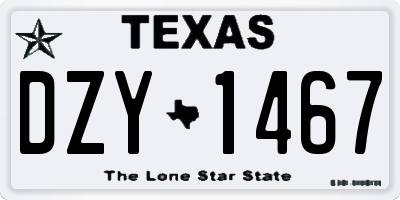TX license plate DZY1467