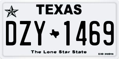 TX license plate DZY1469