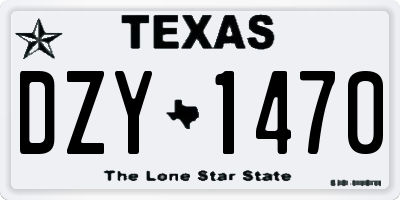 TX license plate DZY1470
