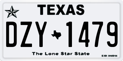 TX license plate DZY1479