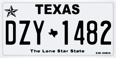 TX license plate DZY1482