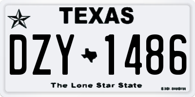 TX license plate DZY1486