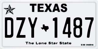 TX license plate DZY1487