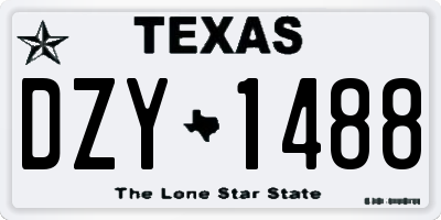 TX license plate DZY1488