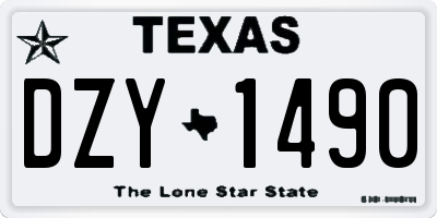 TX license plate DZY1490