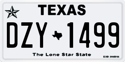 TX license plate DZY1499
