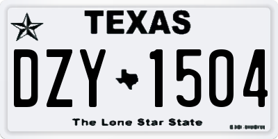 TX license plate DZY1504